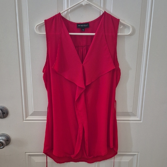 My Michelle Tops - My Michelle Bold Red Sleeveless Blouse